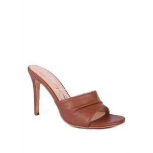 NEW RAG COMPANY women's pleated strap high heal sandal in macchiato brown